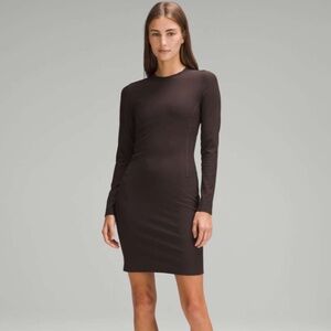 Lululemon Ribbed Long-Sleeve Dress Espresso Size 10